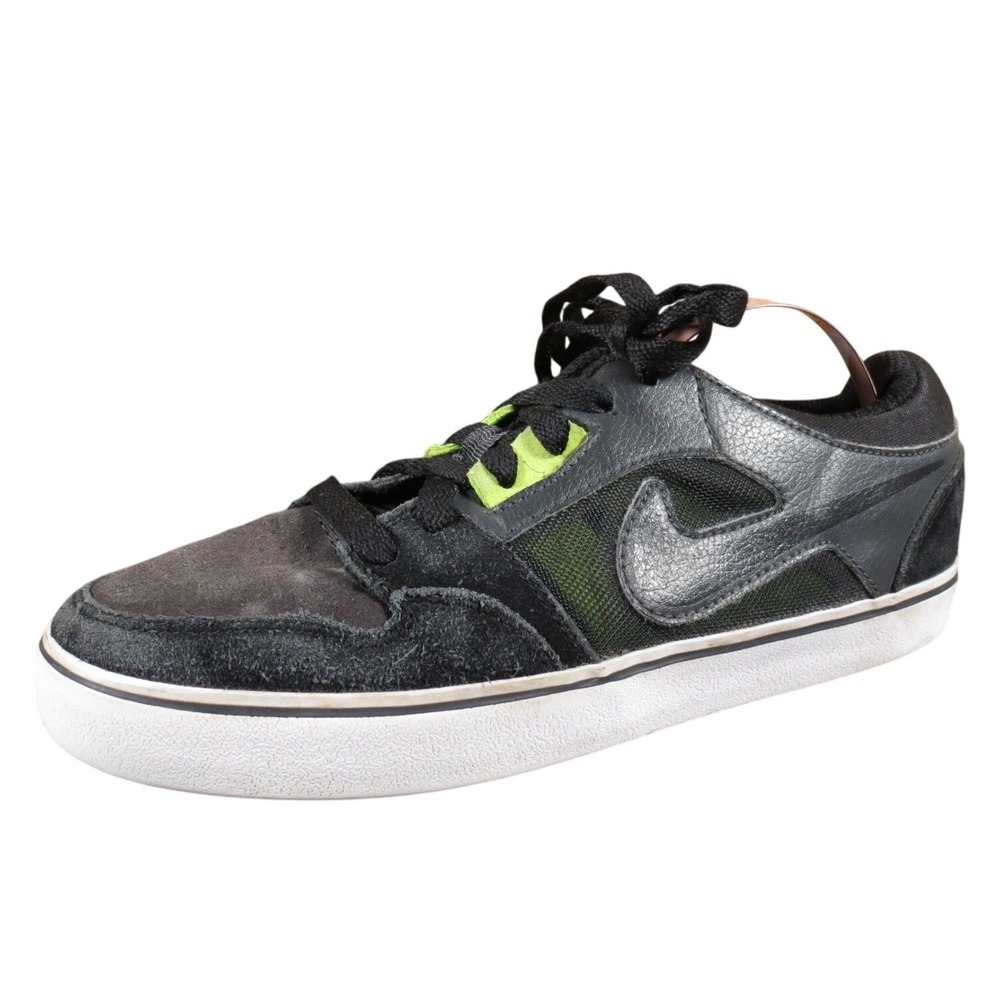 Nike‎ Ruckus Youth 4 Black Green Suede Leather Skate Sneakers Casual Durable